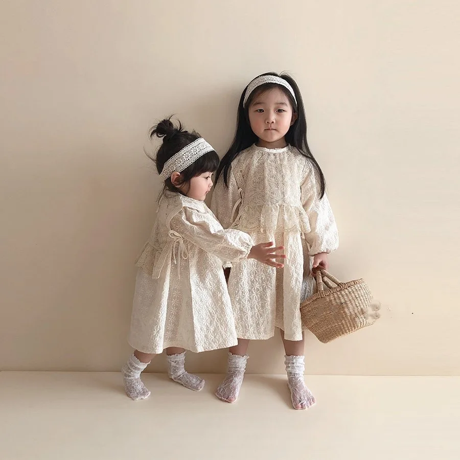 Новинка осени 2021 одежда с длинным рукавом для маленьких девочек элегантное белое
