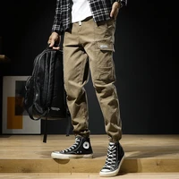 baggy cargo pants men streetwear ropa hombre harajuku military tactical casual drawstring male clothing black cotton trousers
