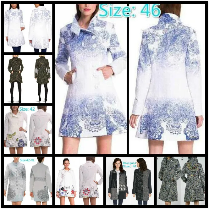 DESIGUAL 2019 Deg Espanhol populares logotipo senhora bordados Тренч casaco abrigos mujer elegante|Женские пальто| |