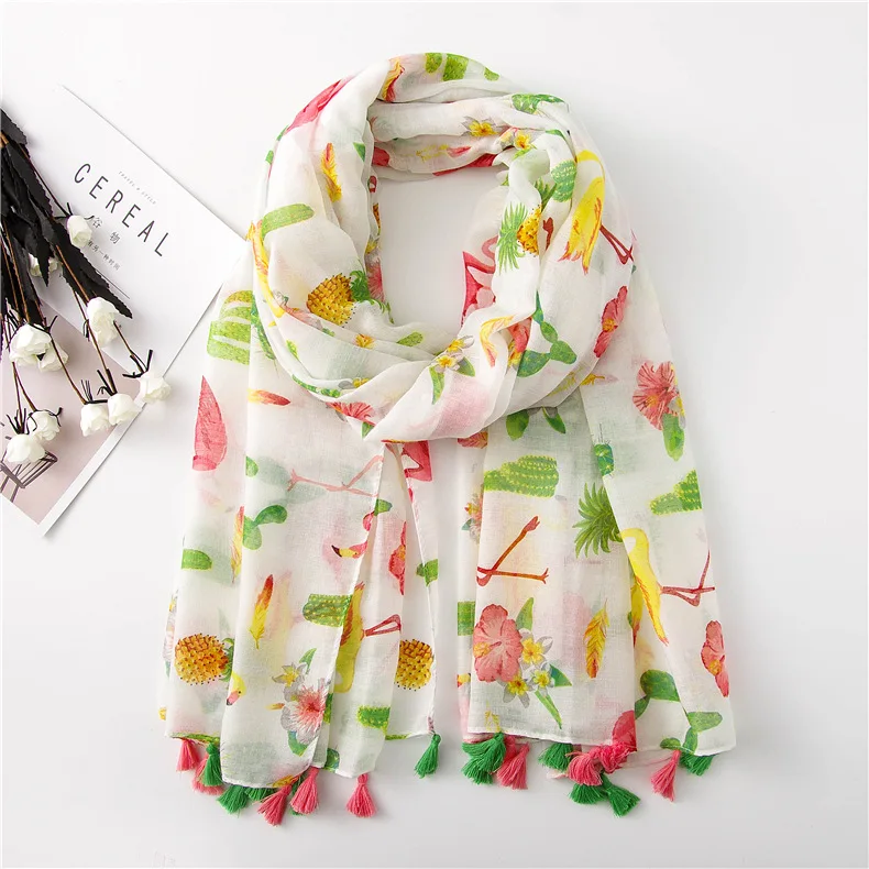 Женская шаль из хлопка и льна большого размера | Аксессуары для одежды