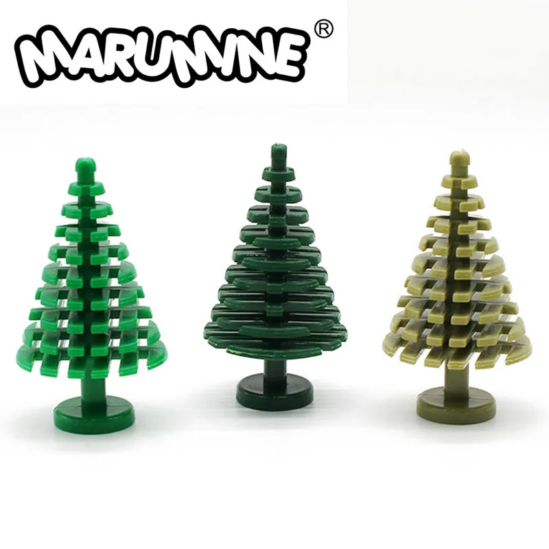 Marumine 20 шт. ель дерево совместимый 3471 город стебель трава цветок город часть классические кирпичи образовательное Строительство игрушки