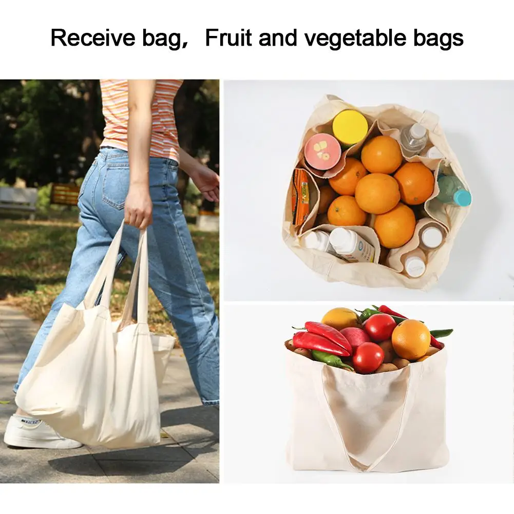 

Хлопчатобумажная Холщовая Сумка-тоут через плечо с отделением для Хранения Хлеба в супермаркете