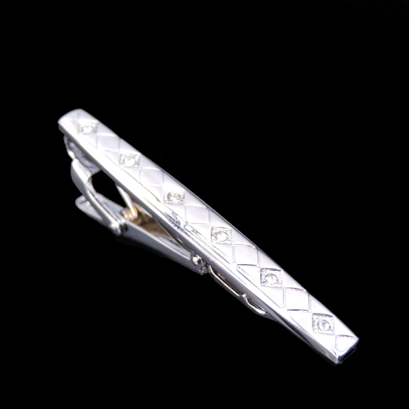 

Classic Silvery Tie Clip luxury men's business shirt laser metal tie clip French Wedding Shirt Tie Clip