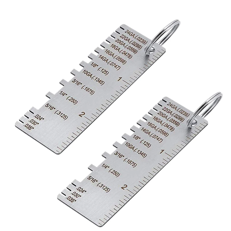 

2PCS Sheet Metal Guage Tool Sheet Thickness Gauge Stainless Steel Welding Gage Plated Size Inspection Tool