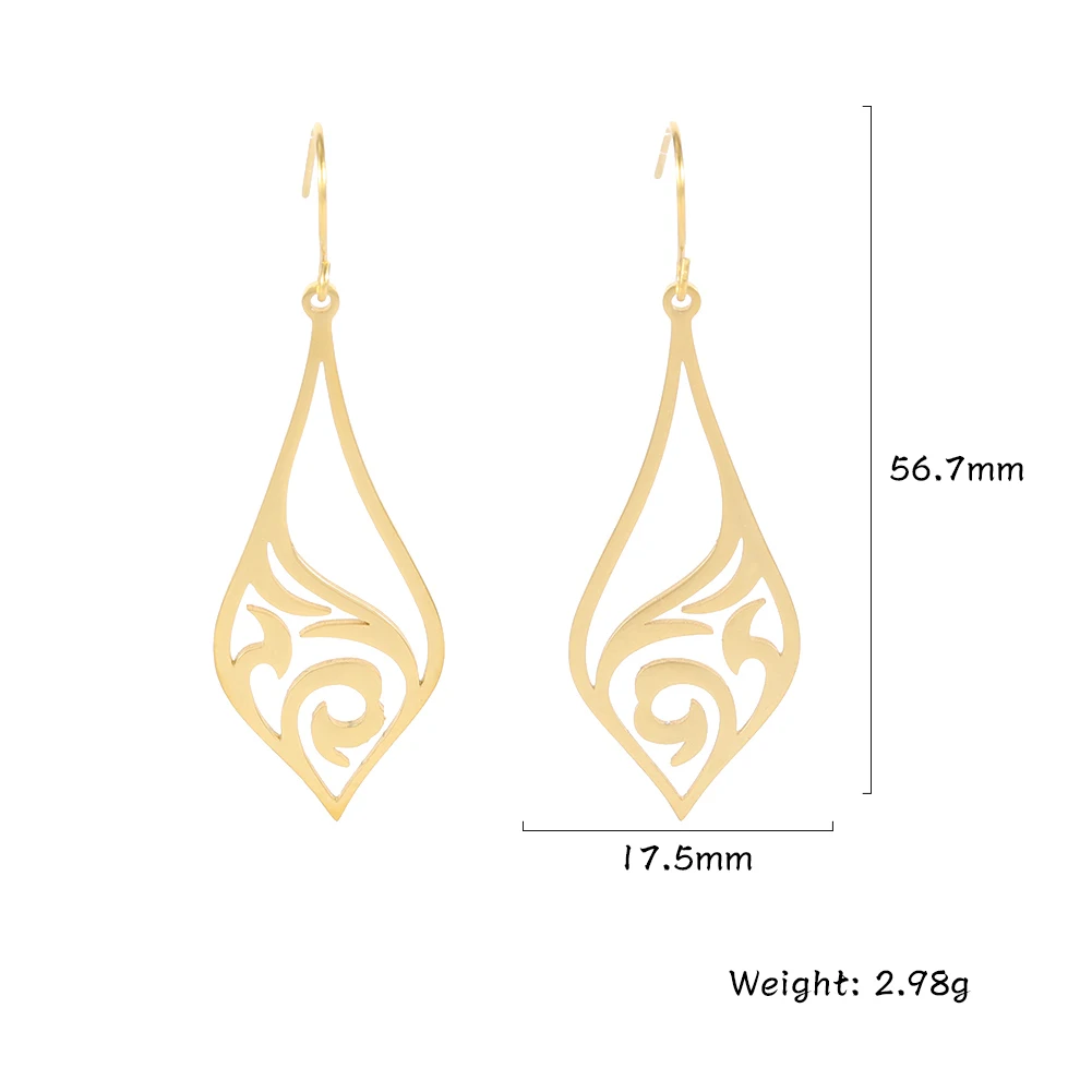 

Lucktune Flame Rattan&Leaf Drop Earrings Ethnic Vintage Dangle Earrings for Women Stainless Steel Bohemia Renaissan Jewelry Gift