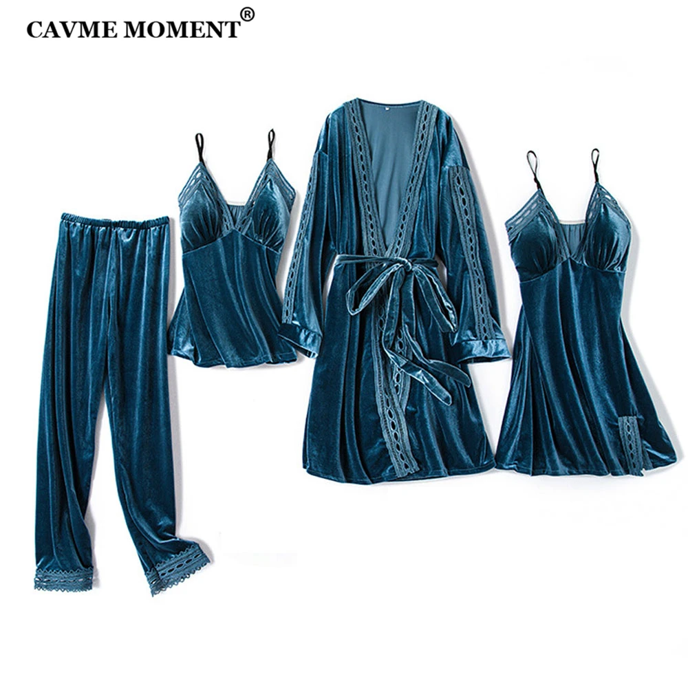 Велюровые пижамные комплекты CAVME женский зимний пижамный комплект для женщин 4