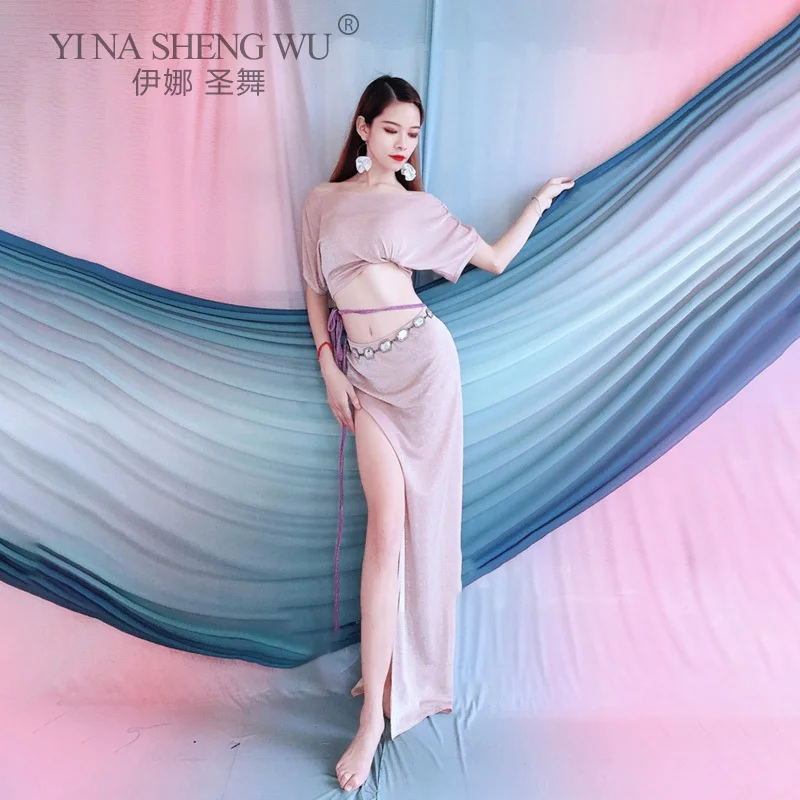 

Fashion Adult Women Oriental Practice Wear Performance Bellydance Belly Dance Costume Set Top Long Skirt Clothes Suit Uniform
