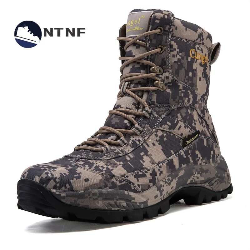 

Men Military Tactical Boots Breathable Camouflage Combat Desert Shoes Outdoor Sport Sneakers High Top Ankle Botas Hombre Zapatos