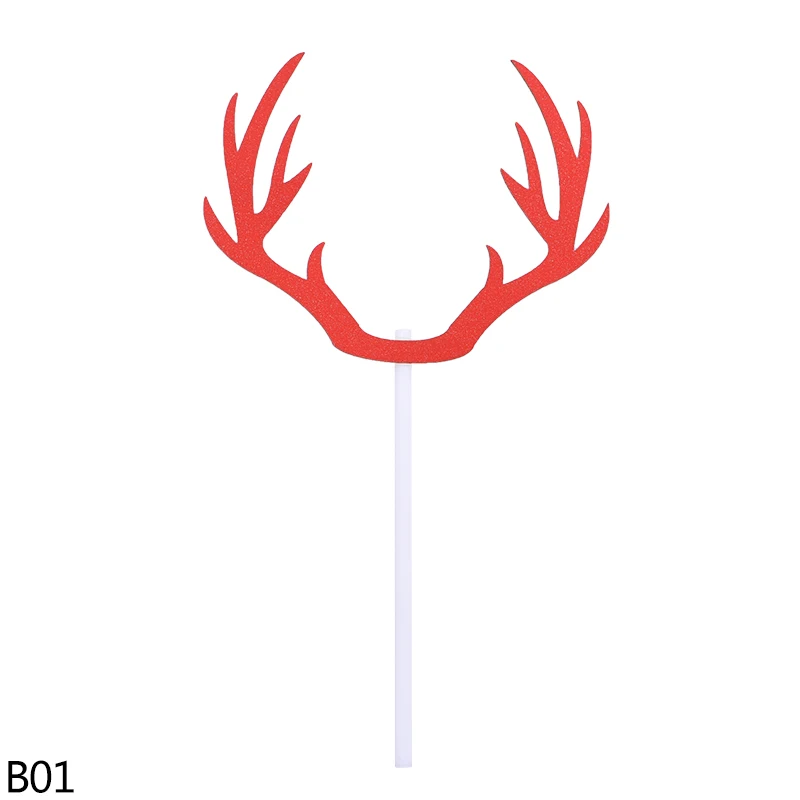 b01 antlers 10 шт, рождественские мини елки торт фигурки жениха и невесты; для детей, Рождественская детская одежда, вечерние поставки подарки год вечерние украшения торта - Цвет: b01 antlers