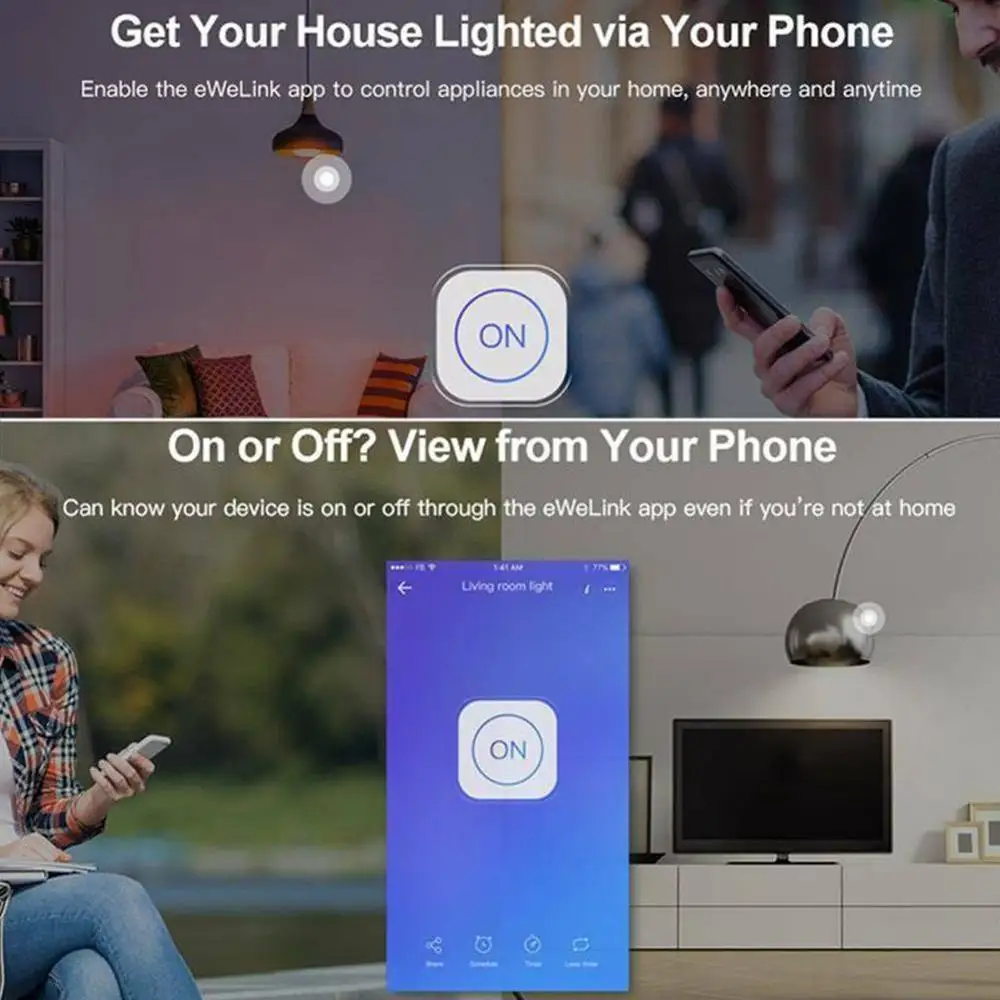 

Mini DIY Wifi Switch With Alexa Google Home Voice Control Switch Wireless Work App Home Remote Control eWelink Smart With W3B6