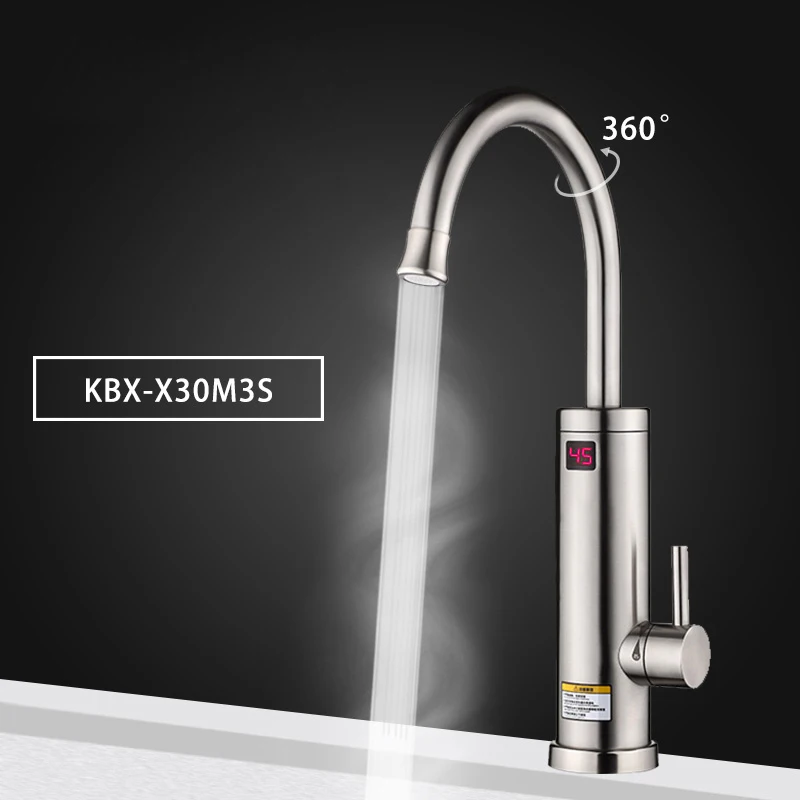 Kbxstart мгновенный нагреватель воды кран 360 градусов вращение кухонный кран со светодиодным дисплеем и настраиваемая защита от перегрева