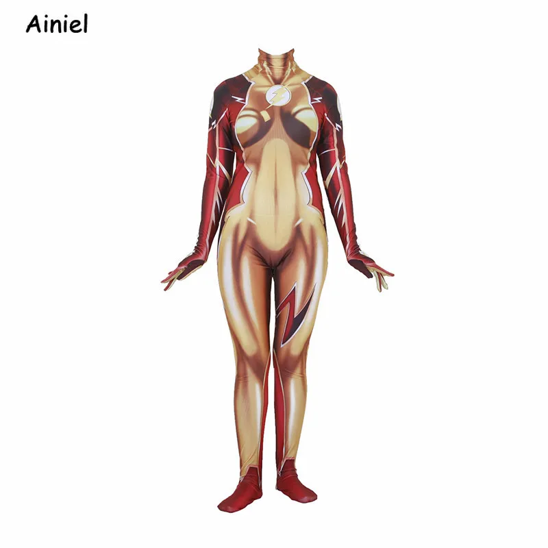 The Flash Cosplay Costume Zentai Lady Superhero Jumpsuits Halloween Women Kids Girls Female Version |