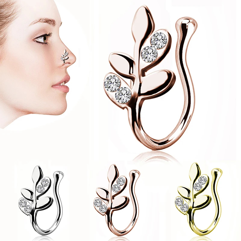 Для женщин панк Новое меди с украшением в виде кристаллов листья накладные