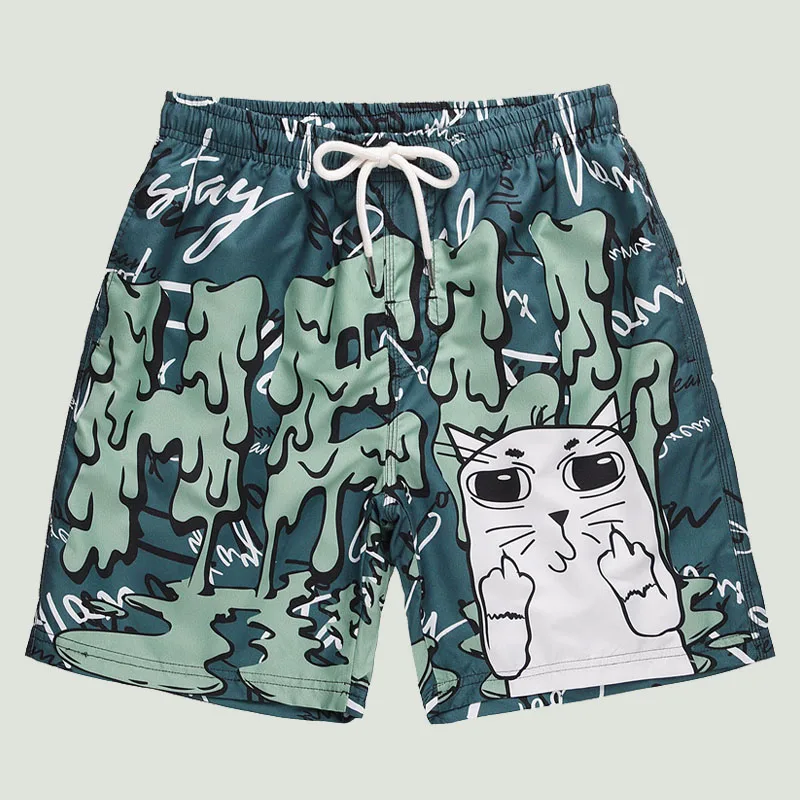 Шорты мужские пляжные быстросохнущие с принтом модные повседневные свободные