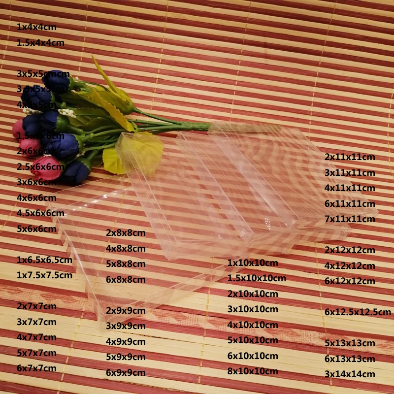 100pcs Large ABB Clear Transparent Box Bag Pvc Plastic Box Gift Packaging Box For Jewelry Box Packaging Display Storage Box Diy