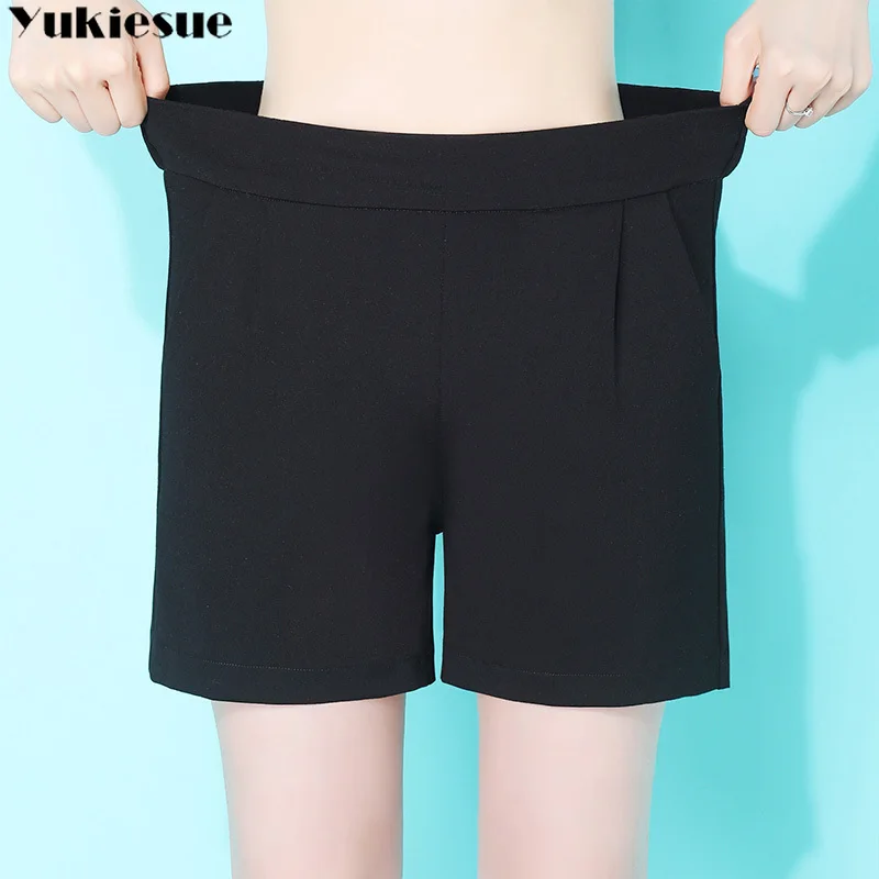 Шорты женские с завышенной талией офисные короткие джинсовые штаны белые черные