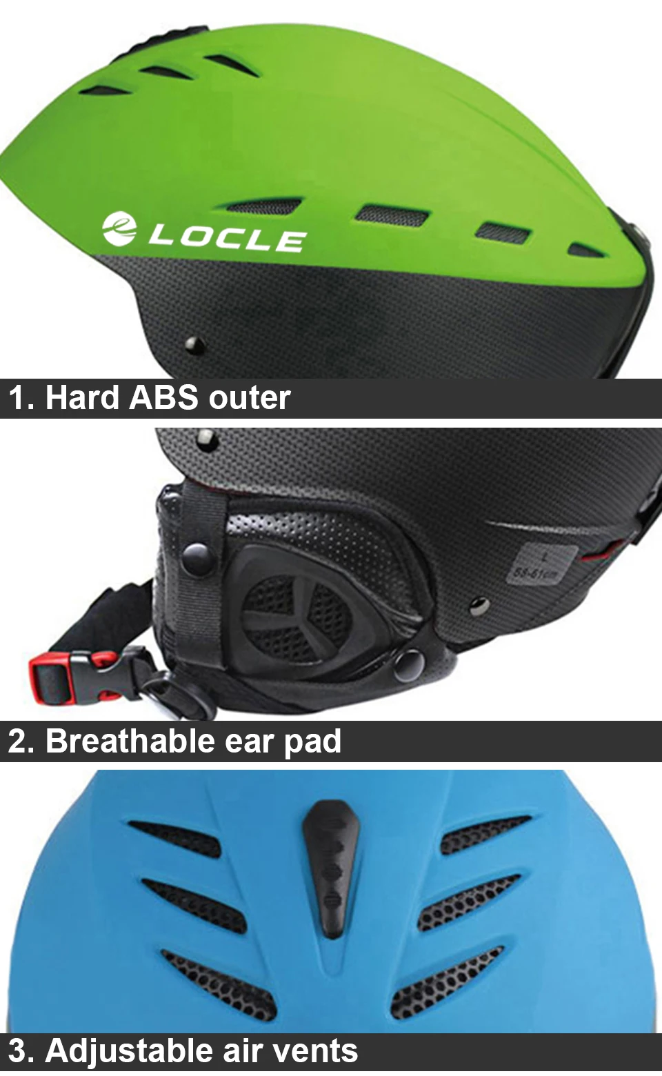 LOCLE профессиональный лыжный шлем ABS+ EPS CE сертификация лыжный шлем для катания на снегу, сноуборде, скейтборде размер 55-61 см