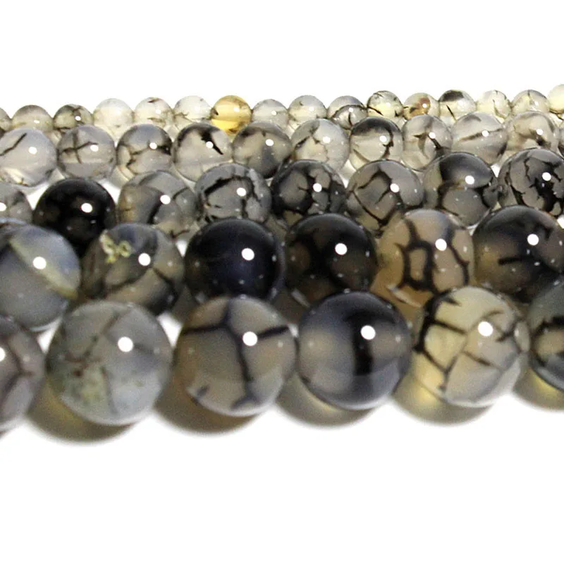 Бусины из натурального агата в черно белую полоску 4 12 мм 15 дюймов|Бусины| |