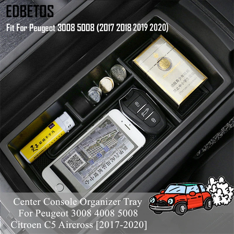 Центральной Консоли Подлокотник ящик для хранения Peugeot 3008 GT 5008 2017 2018 2019 2020