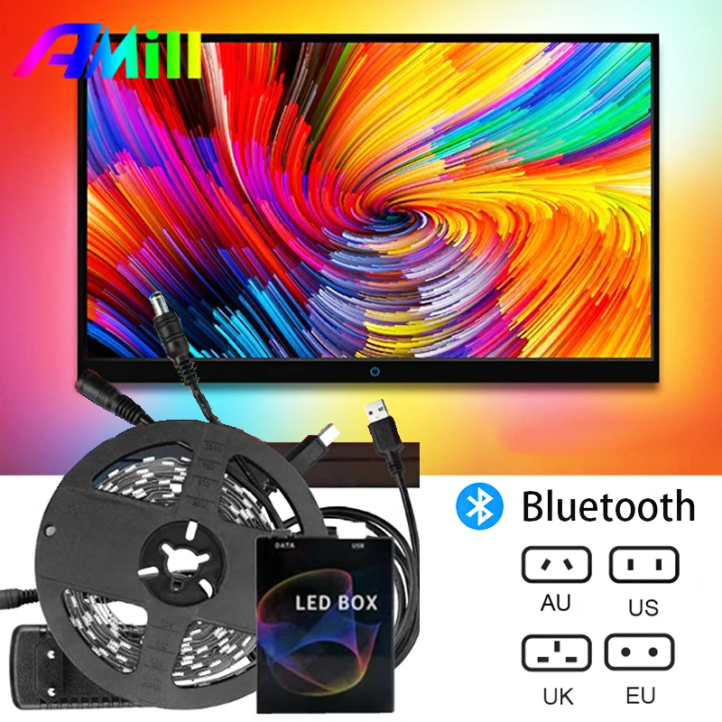 

Новинка 5 м USB Светодиодные ленты светильник 5050 RGB Мечта Ambi-светильник для HDTV настольных ПК Экран фон светильник ing 1/2M 3m 4M 5V новогодние подароч...