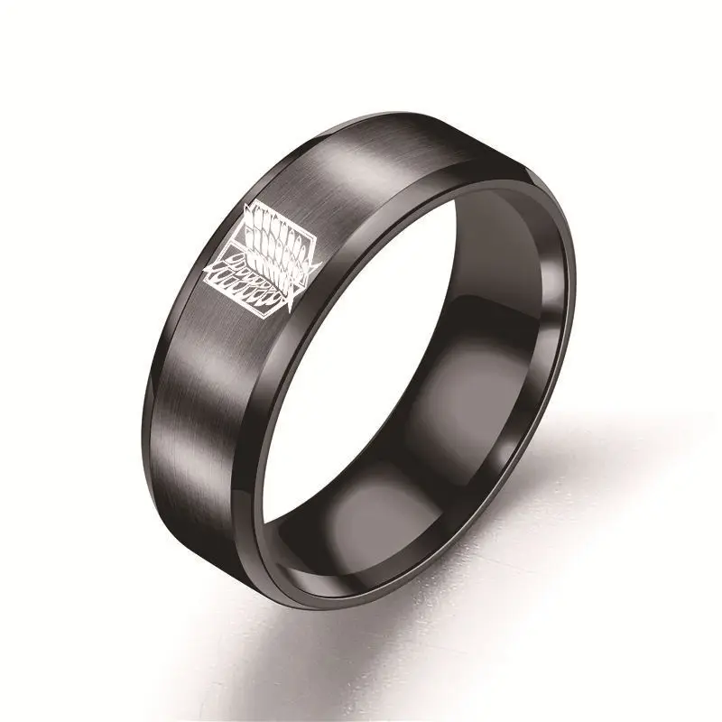 

New Animation Attack On Titan Scout Regiment Surrounding Hot Attack Giant Free Wings Logo Stainless Steel Ring Manufacturers Who