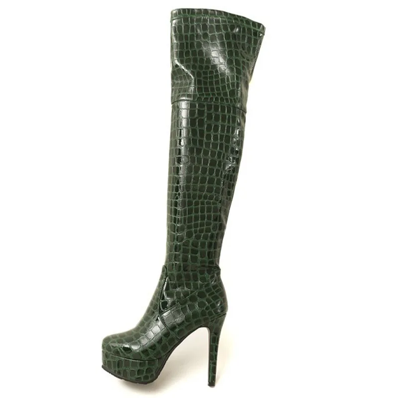 Пикантные Женские Сапоги выше колена размера плюс 34 45 женские зимние сапоги до