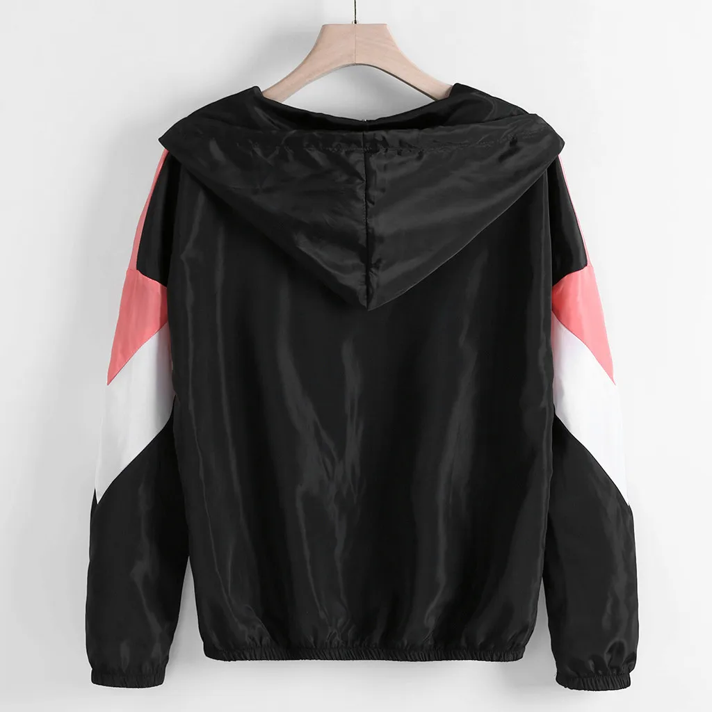 Куртка Женская Базовая двухцветная на молнии с карманами и длинным