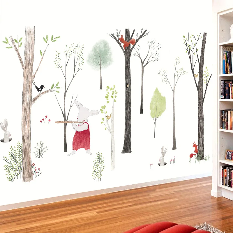 

Large Music forest Wall Sticker Cartoon Home Decor DIY bedroom kids room Nursery Background Mural art Decals poster sticker