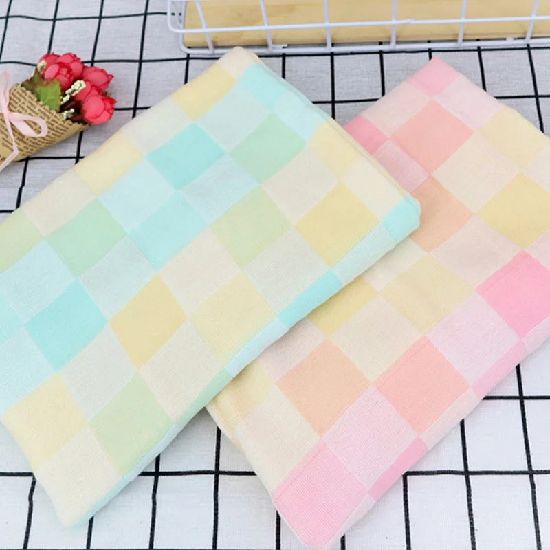 Хлопковое банное полотенце двойная марля квадраты детские полотенца с принтом