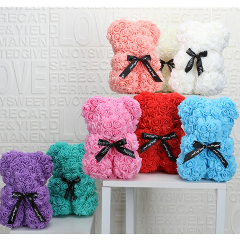 25 см плюшевый мишка искусственная роза искусственные украшения юбилей подарок