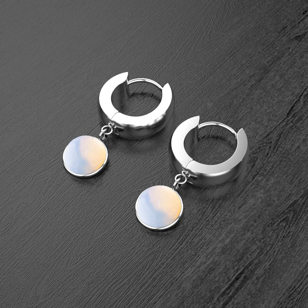 Серьги из нержавеющей стали ASHMITIA Винтажные висячие с камнем для мужчин женщин и