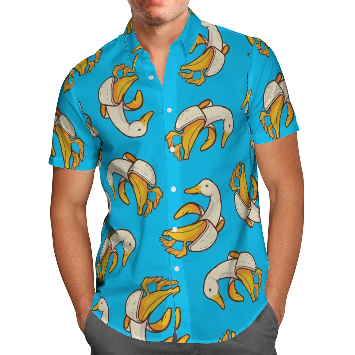 2021 Summer Casual Button Shirt Holiday Short-sleeve Animal 3D All Over Printed Beach Fashion Mens Lapel Colorful Hip Hop Tops