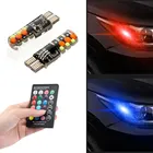 4 шт. W5W T10 светодиодный лампы RGB автомобильный светильник 12V 12SMD светодиодной матрицы COB с пульта дистанционного управления авто светильник Купол лампы для чтения Украшения Клин лампа светодиодный лампы