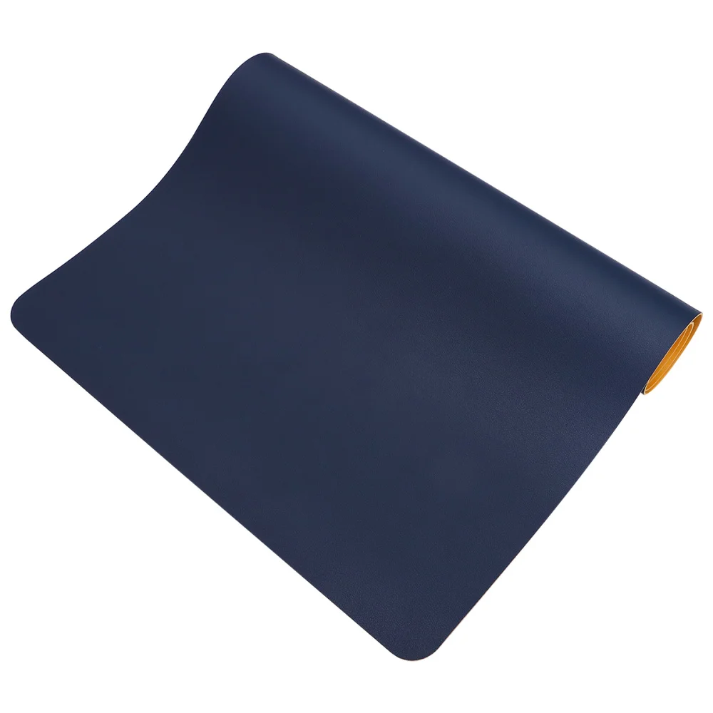 

PU Leather Double-sided Pad Creative Mat Large Gaming Pad Laptop Mat for Home Office (Yellow, Dark Blue)