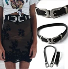 Ремень в стиле бохо Женский, винтажный кожаный пояс с металлической двойной пряжкой, в стиле панк