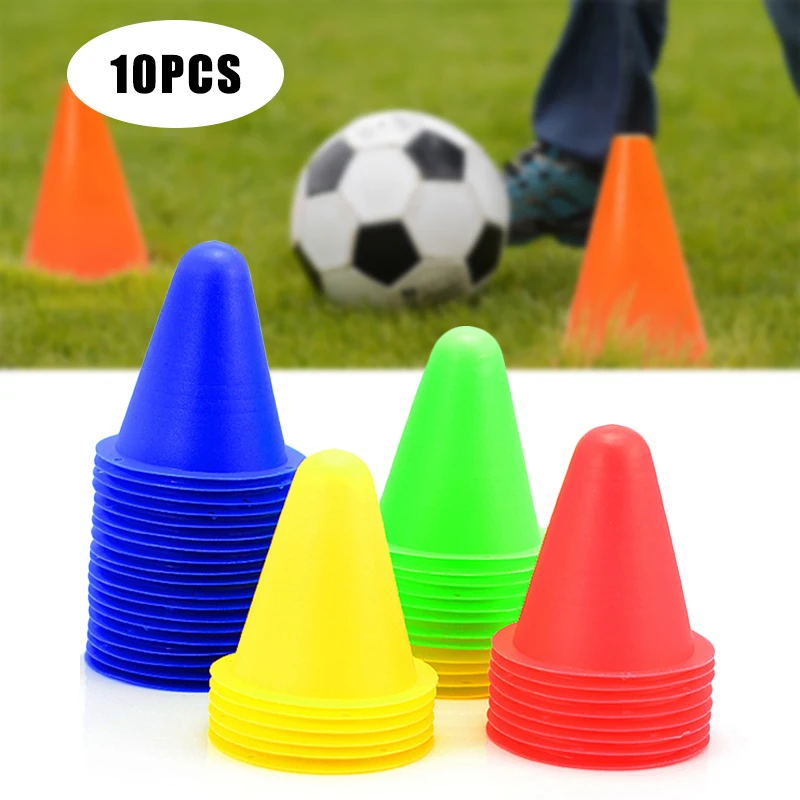 10 Pcs Soccer Training Marker Football Sign Bucket Road Cone Obstacles Roadblocks Football Roller Skate Training Corner Marker