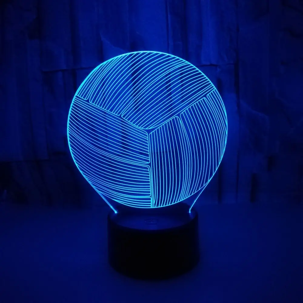 

New Volleyball Creative Cute Decorative Model 3D Night Light Touch Visual Color Gradient LED Atmosphere Neon Signs Night Lamps