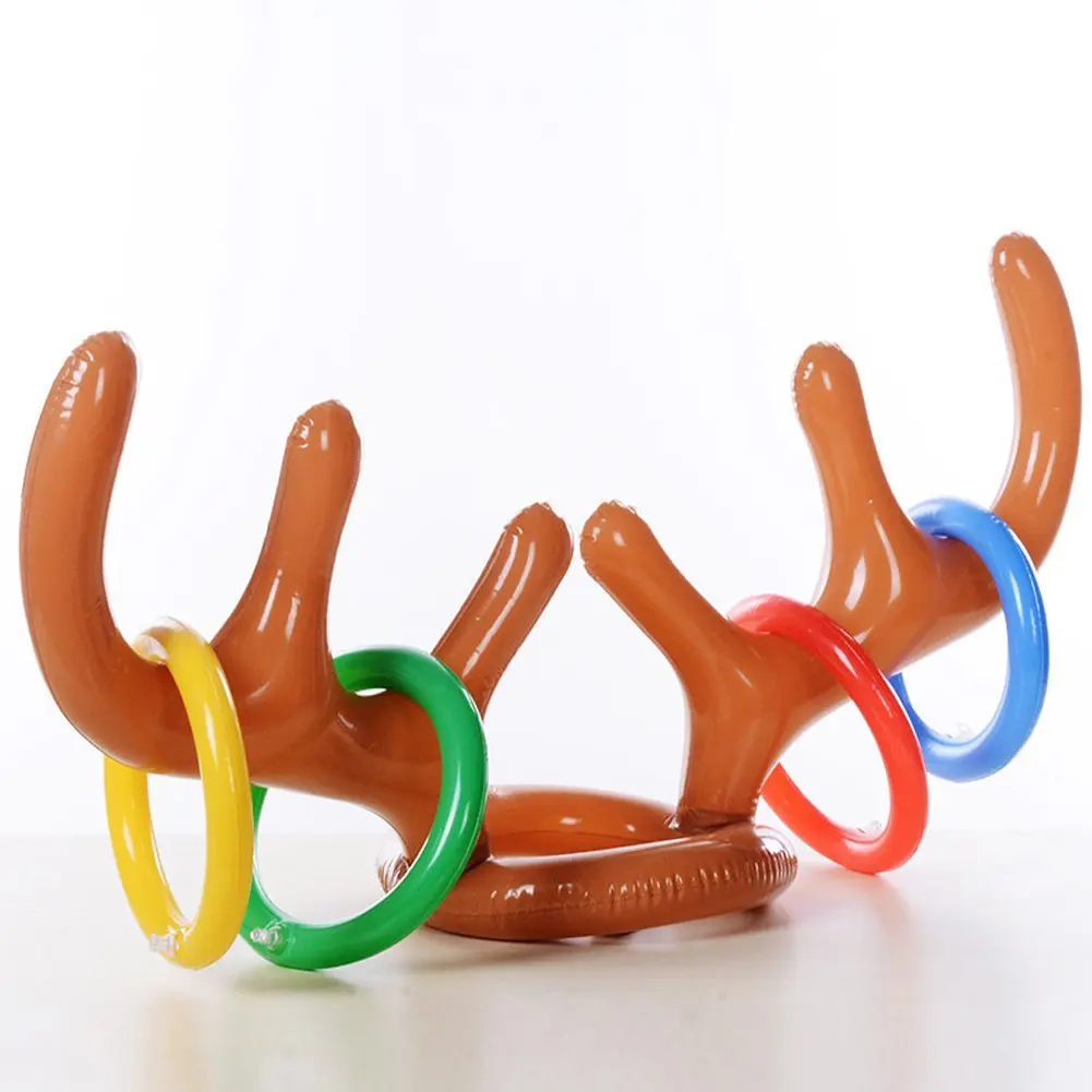 OHEART новинка ПВХ надувное кольцо из оленьего рога шапка смешная Рождество