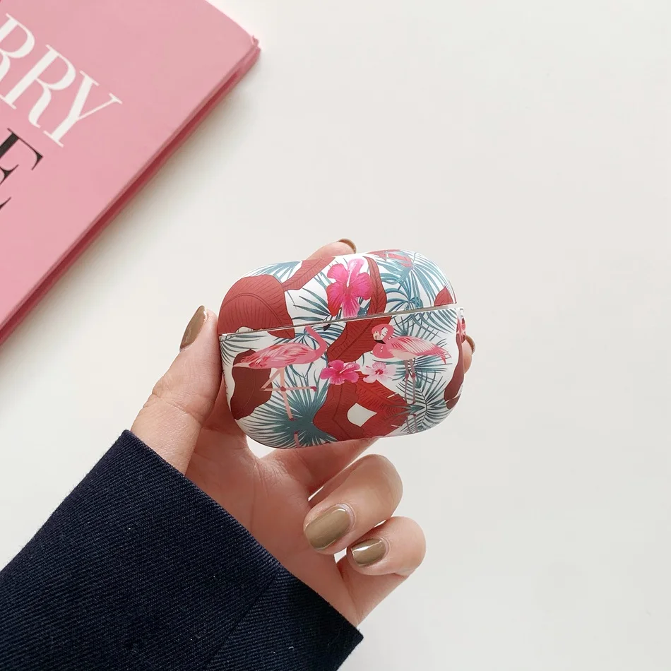 

Earphone Case For airpods case Fashion Red Flamingo Earphones Cover For AirPods 2 3 AirPods Pro Soft TPU Protect Shell with Hook