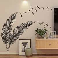 simple europe cold style new wall sticker birds feather bedroom home decal mural art decor for window solid color sticker