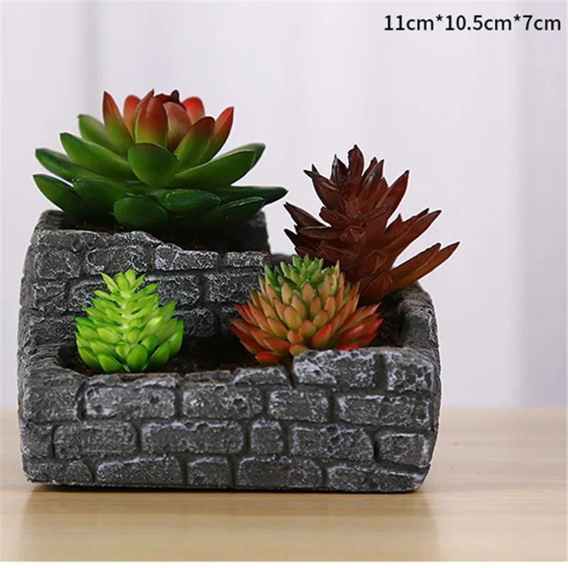 

Brick Wall Retro Ancient Planter Flower Pot Silicone Clay Mold HandmadeConcrete Cement Vase Mould