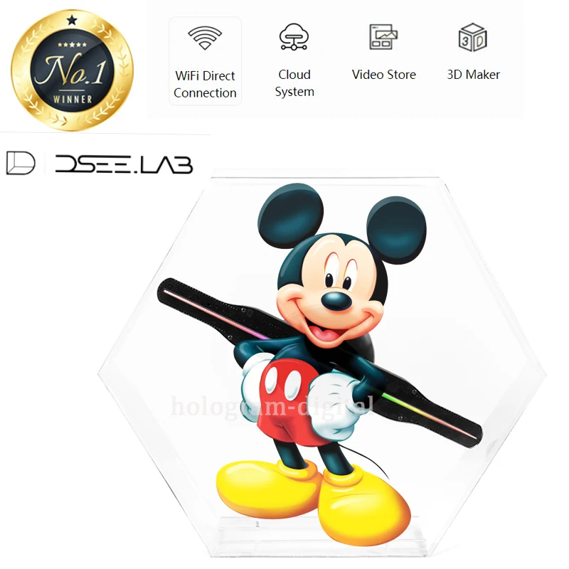 Dseelab3D голограммный рекламный дисплей светодиодный вентилятор голографическая