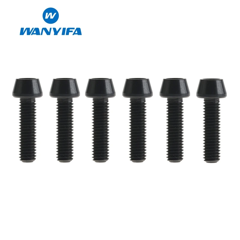 M5X18 black Wanyifa M5x15 16 18 20 мм Титан/Ti болты для выноса руля для конической головки MTB велосипедные винты фиксированные болты велосипедные части - Цвет: M5X18 black