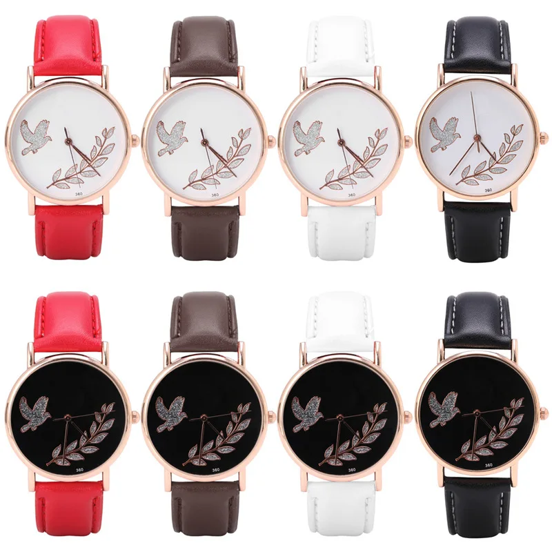 

High quality ladies' watches, luxury brand clock, peace pigeon, olive pattern, women's watch,