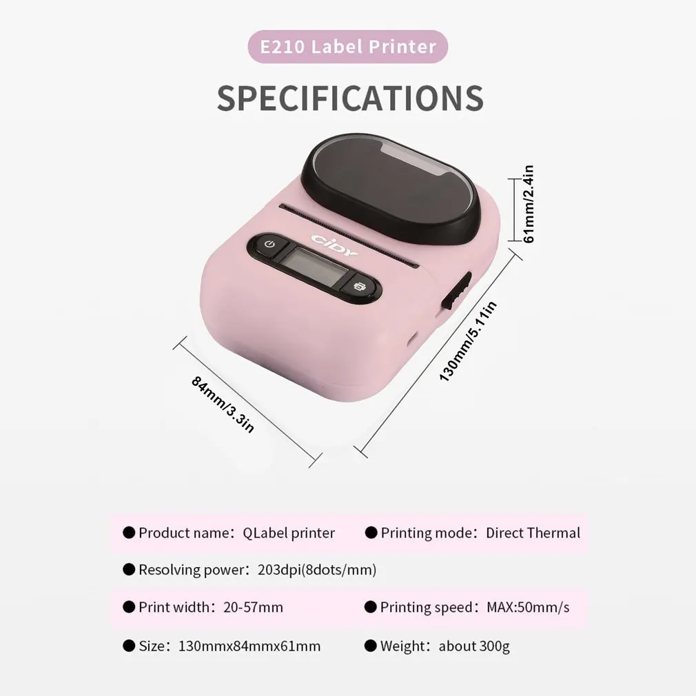 

Eq11 Mini Thermal Label Printer Portable Label Printer Suitable For Label Office Cable Bar Code With Label Paper