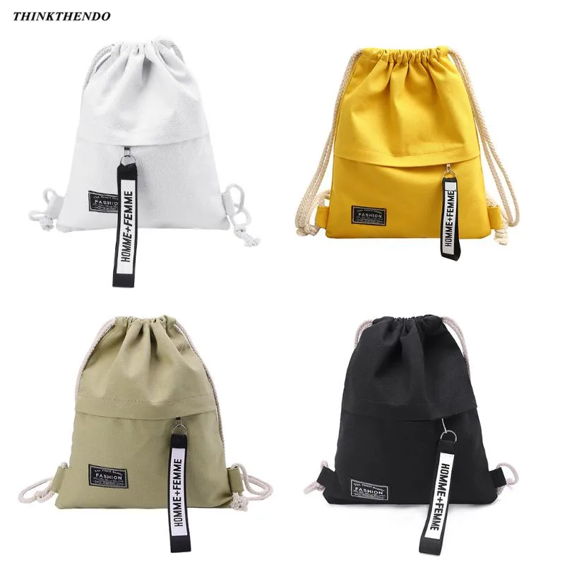 Холщовый Рюкзак Унисекс для мужчин и женщин повседневная школьная сумка на