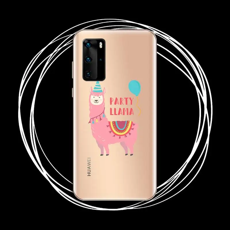 

Alpaca cute cartoon animal Phone Case Transparent for Huawei P honor 8 10i 20 30 40 smart 2019