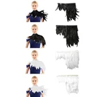 Накидка с перьями плащ в стиле панк готика, окрашенный петух, перья, крылья, плечо, накидка на Хэллоуин, вечеринка, косплей, палантин, пончо, костюм