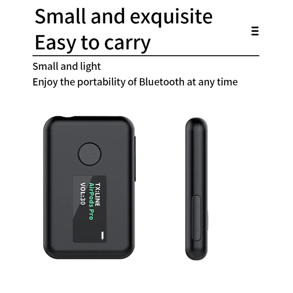 

YET-T2 Wireless 5.0 Audio Transmitter Receiver USB Charging With 3.5mm Jack Aux Wireless Adapter OLED HIFI For PC TV