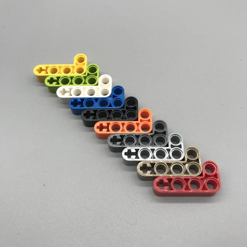 

30pcs/lot technology Liftarm 4x2 Hole L Shape Compatible With ing 32140 technology Parts DIY Plastic Educational Toys For Kids